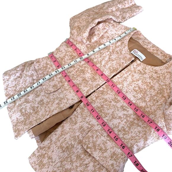 Red Valentino Metallic Textured Boucle Peplum Jacket Shimmer Pink Tan IT 44 US 6 - Picture 13 of 14